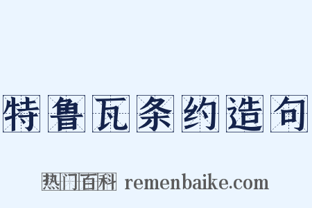 特鲁瓦条约造句是什么意思的图片